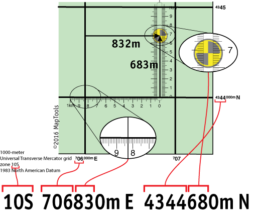 UTM Grid Reader - Military Map Protractor - Bison Tactical