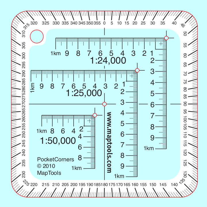 maptools product pocket sized utm corner rulers