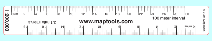MapTools Product -- 1:200,000 Scale Map Ruler