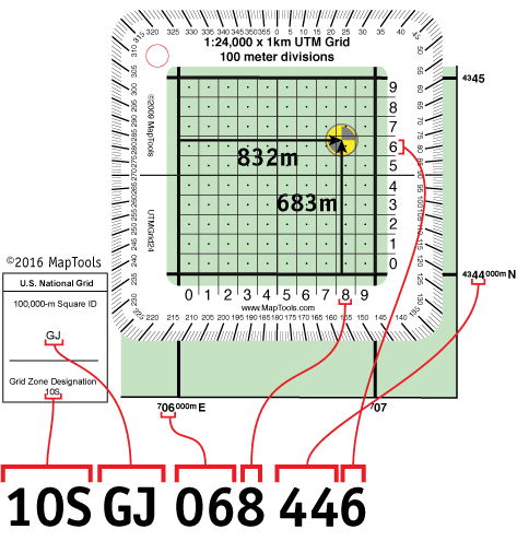 Map with UTM position
