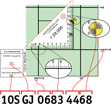 Map with UTM position