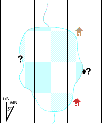 The scenario: a small lake; you are somewhere on the shoreline and have sighted a 60°M bearing to the cabin across the lake