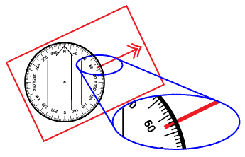 Step 1: dialing 65° into the compass housing