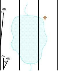 Drawing your own Magnetic North reference line: use a protractor aligned to True or Grid North, mark the declination angle, then draw the line with a straight edge