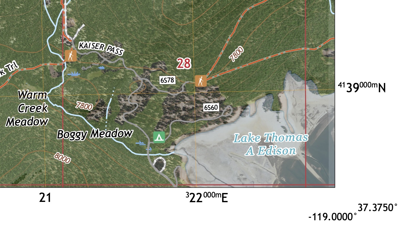 SE corner of a sample US Topo PDF, contours and grid over an orthorectified aerial photo
