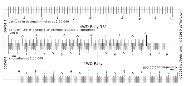 Preview of 1:50,000 Rally Ruler — 33° Latitude