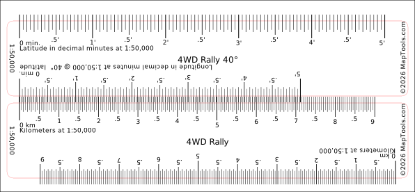 Preview of 1:50,000 Rally Ruler — 40° Latitude